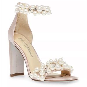 Betsey Johnson Fay Pearl Heels in blush